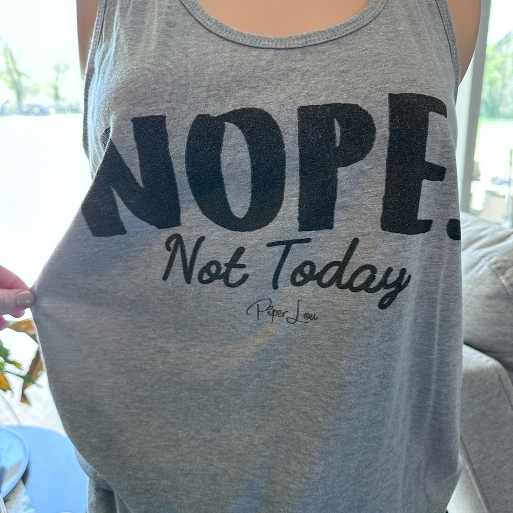 Gray Tank Top - Nope Not Today